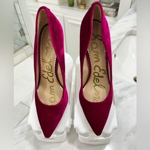 Sam Edelman Pink Velvet Stilettos